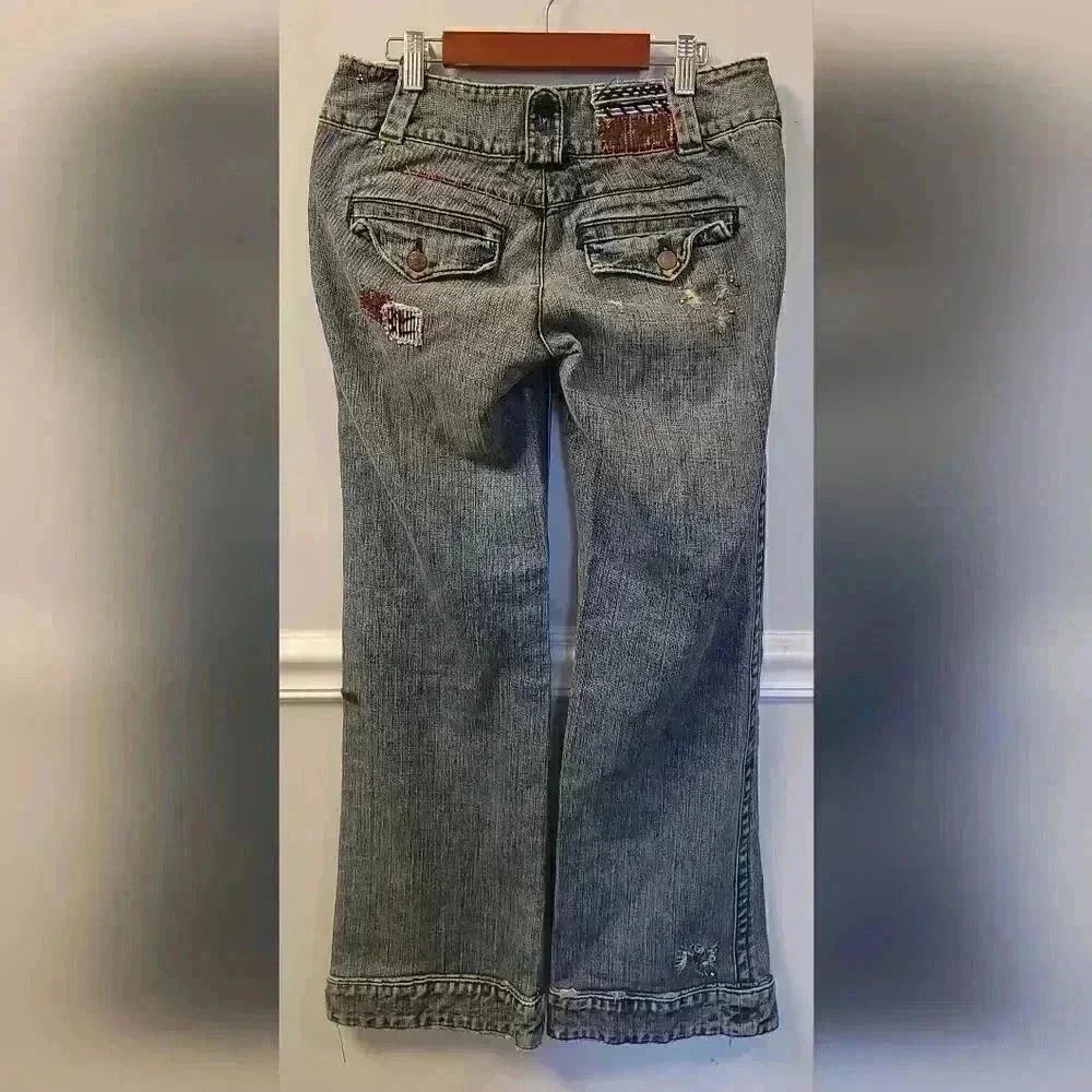 Rare Vintage Free People Patchwork Jeans Size 27 - Picture 8 of 13